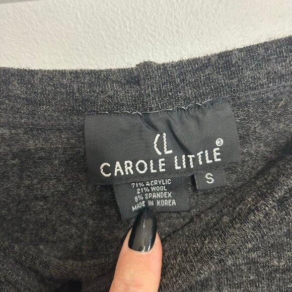 Carole Little Vintage Wool Blend Black Embroidered Floral Maxi Skirt Size Small - Picture 3 of 5